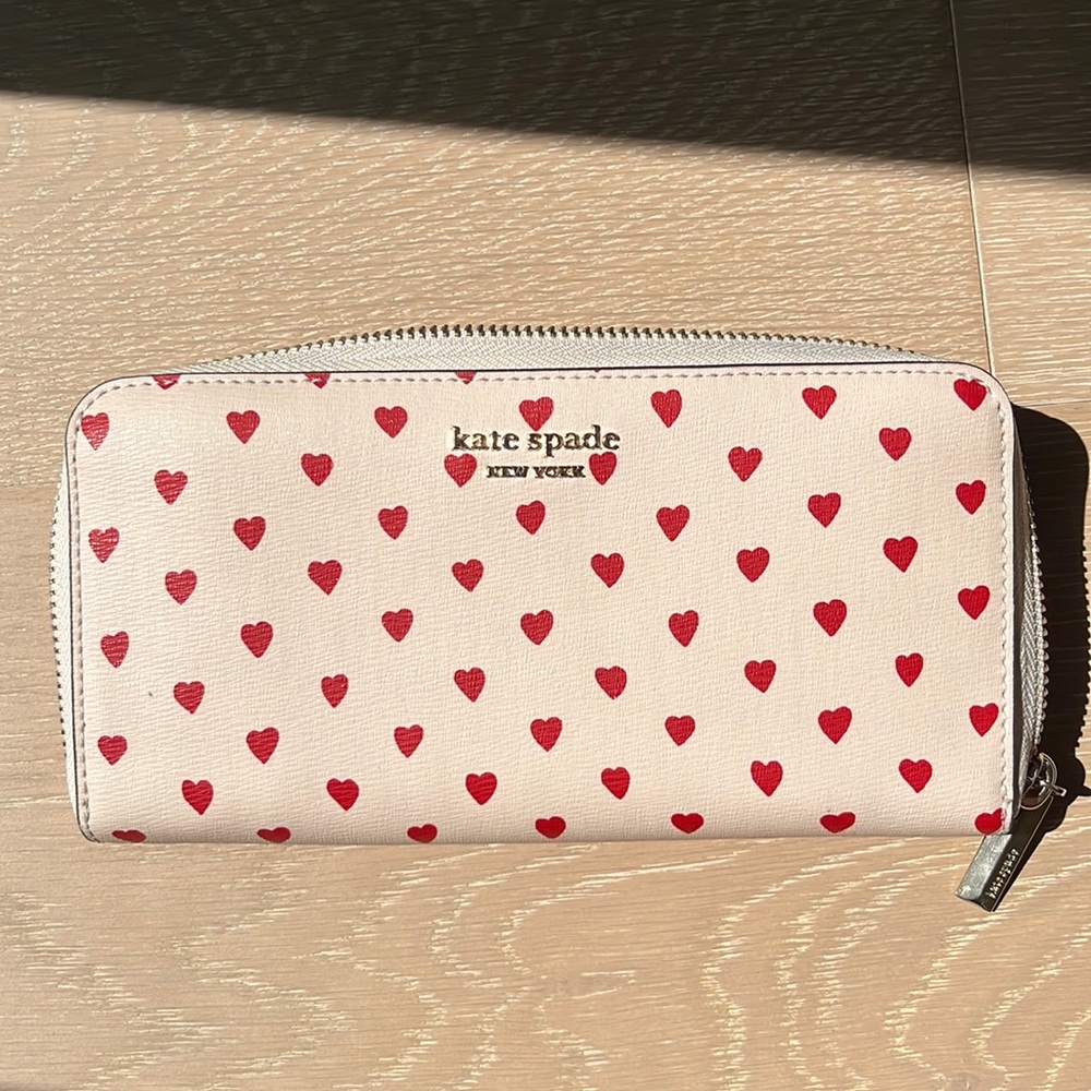Kate Space Spencer Hearts Zip Around Continental Wallet